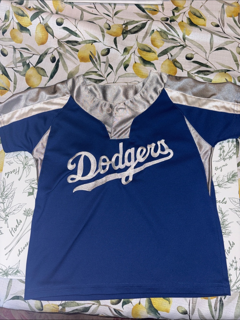 MLB Majestic LA Dodgers Youth Jersey in Royal Blue and Silver Vintage SZ 4T EUC